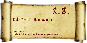 Kürti Barbara névjegykártya